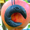 Celtic bog oak Raven Moon pendant