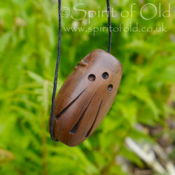 Bog yew Stag and Awen bead necklace