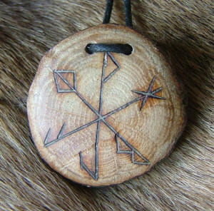 Oak healing rune pendant