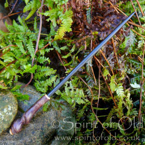 Bog Oak wand with twisted Blackthorn handle